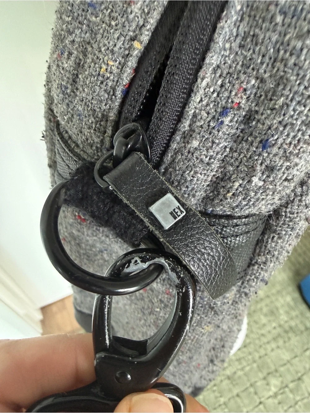 HEX for Westelm 16” Padded Laptop Messenger Bag Gray/Black
